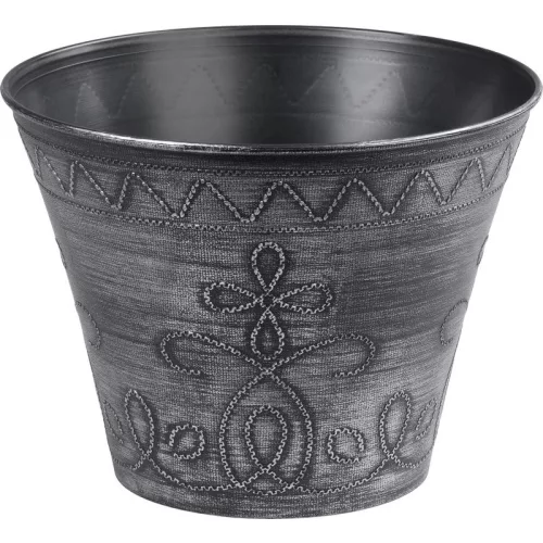 Virágcserép Strend Pro Flower, 24,5x19,3 cm, ezüst, fémes hatású
