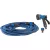 Kerti locsolótömlő, Strend Pro Garden,Flexi, kék, 1/2" - 3/4", 7,3–15 m, 20 bar, flexibilis, nyújtható, szórópisztollyal, latex belső cső, textilborítás, önnyúló-összehúzódó technológia
