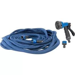   Locsolócső Strend Pro Garden Flexi, 14.6-30 m, 1/2"-3/4" + szórópisztoly, kerti