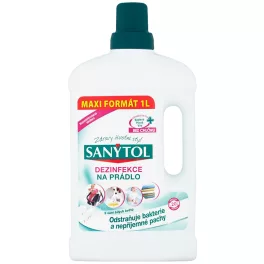   Fertőtlenítő, Sanytol, 1000 ml, fehér virág illat, fehérneműre is, klórmentes, 99,9%-os hatás, fehér és színes ruhákhoz