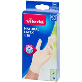 Kesztyű Vileda Natural Latex, M/L, 10 db/csomag