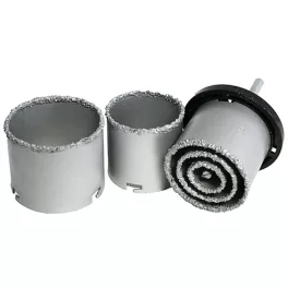   Lyukfúró készlet befogóval HT01-4001, 33-53-67-73-83 mm, gyémánt koronafúrók