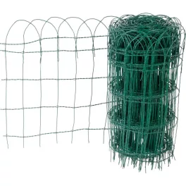  PVC bevonatos kerítésháló, Strend Pro Garden Gardenet, zöld, 65 cm x 25 m, szemméret: 150 x 90 mm, PVC bevonatos acélhuzal, négyszögletű, dekoratív felső kialakítás