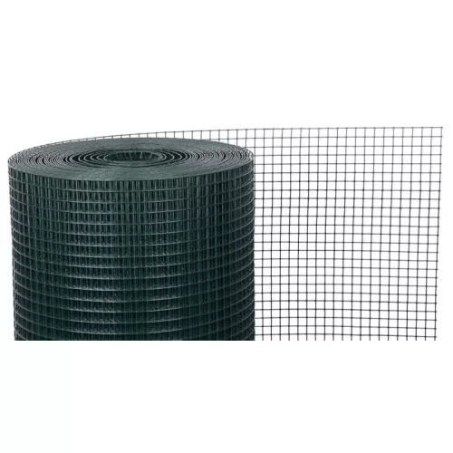 Ponthegesztett háló, Strend Pro Garden, sötétzöld, 100 cm x 25 m, rácsméret: 12 x 12 mm, drótvastagság: 1,2 mm, PVC bevonatos, négyzetrács
