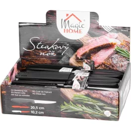   Kés MagicHome, konyhai, steakhez, tokkal, recés, 20.5 cm, 30 db-os display doboz