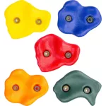 Hegymászókő, ST Leisure Equipment LEQ HARUKI, 5 db-os csomag, műanyag, 150 kg teherbírás, kétcsavaros rögzítés