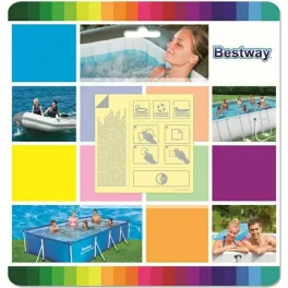   Bestway® 62091 készlet, medence és felfújható matracok javításához, 10 db, 65 x 65 mm