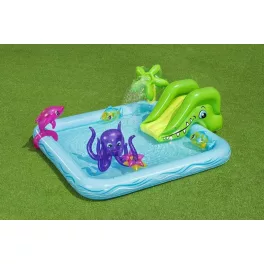   BESTWAY, 53052, Fantastic Aquarium, felfújható kis gyermekmedence, 2,39 x 2,06 x 0,86 m