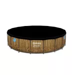 BESTWAY Power Steel csővázas medence szett, 549 x 122 cm, papírszűrővel, létrával, takaróponyvával, ChemConnect adagolóval (56977)