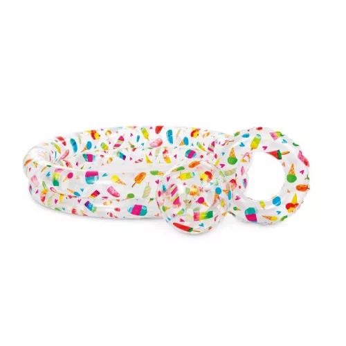 INTEX 59460, Just so fruity, felfújható gyemekmedence kerékkel és labdával, 1,22 x 0,25 m