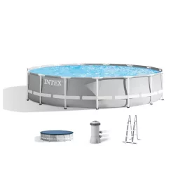  Medence Intex® Prism Frame Premium 26724, papírszűrős szűrés, létra, takaróponyva, alátét ponyva, 45