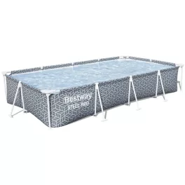   BESTWAY Steel Pro csővázas medence, 366 × 201 × 66 cm, tartozékok nélkül, téglalap alakú, leeresztőszeleppel (561FT)