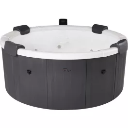   Jakuzzi, MSpa Frame Denver F-DE066W, 6 személyes, 970 l, 182 x 70 cm, masszázs funkció, LED világítás, UVC fertőtlenítés, fa hatású burkolat