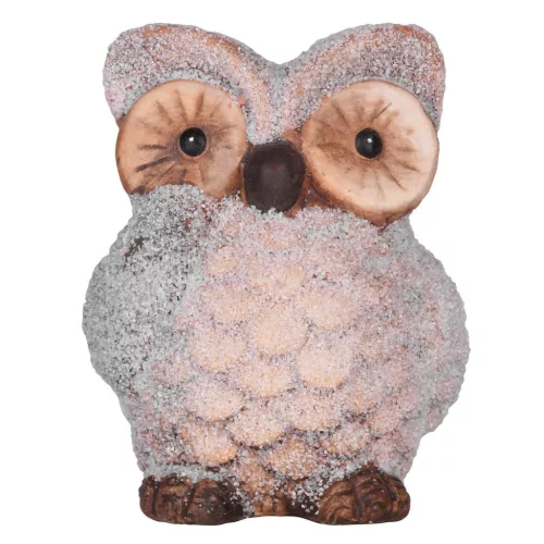 Figura MagicHome Karácsonyi, Bagoly, terrakotta, 9x8x9,5 cm