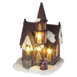   Dekoráció MagicHome Karácsony, templom, 4 LED meleg fehér, 3xAA, beltéri, 12,50x12,30x18 cm