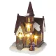 Dekoráció MagicHome Karácsony, templom, 4 LED meleg fehér, 3xAA, beltéri, 12,50x12,30x18 cm