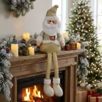 MagicHome karácsonyi dekoráció, Mikulás szobor, poliészter–fém–műanyag, 60 cm