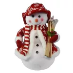 MagicHome karácsonyi dekoráció, hóember sítalppal, 30 cm
