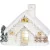 MagicHome karácsonyi dekoráció, házikó kéménnyel, LED, kerámia, 40 cm