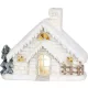 MagicHome karácsonyi dekoráció, házikó kéménnyel, LED, kerámia, 40 cm