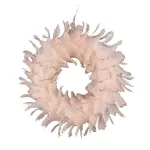 MagicHome karácsonyi koszorú, pelyhes, rózsaszín, felfüggeszthető, 35 cm