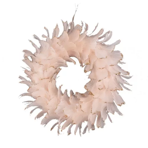 MagicHome karácsonyi koszorú, pelyhes, rózsaszín, felfüggeszthető, 35 cm
