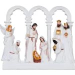 Dekoráció MagicHome Karácsonyi, betlehem, 8 figura, polirezin, 3,7x26,5x23 cm