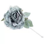 Virág MagicHome, bazsarózsa levéllel, zöld, szár, virágméret: 12 cm, virághossz: 23 cm, 6 db-os csom