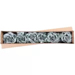 Virág MagicHome, bazsarózsa levéllel, zöld, szár, virágméret: 12 cm, virághossz: 23 cm, 6 db-os csom