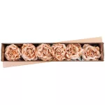 Virág MagicHome, bazsarózsa levéllel, arany, szár, virágméret: 12 cm, virághossz: 23 cm