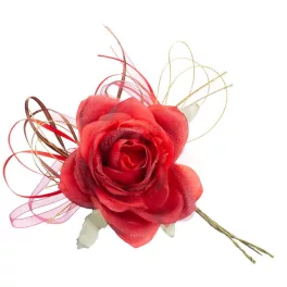   Virág MagicHome, rózsa, piros, szár, virágméret: 10 cm, virághossz: 18 cm, 6 db-os csomag