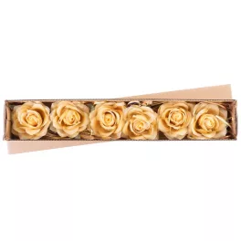   Virág MagicHome, rózsa, arany, szár, virágméret: 10 cm, virághossz: 18 cm, 6 db-os csomag