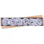 Virág MagicHome, bazsarózsa, kékesszürke, szár, virágméret: 16 cm, virághossz: 24 cm, 6 db-os csomag