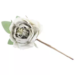   Virág MagicHome, kinyílt rózsa, zöld, szár, virágméret: 11 cm, virághossz: 22 cm, 6 db-os csomag