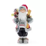 MagicHome karácsonyi dekoráció, Mikulás sítalppal és fával, 60 cm
