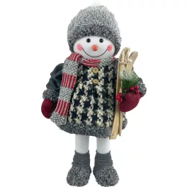   MagicHome karácsonyi dekoráció, hóemberlány sítalppal, 50 cm