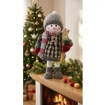 MagicHome karácsonyi dekoráció, hóemberlány sítalppal, 50 cm