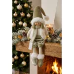 MagicHome karácsonyi dekoráció, aranyba öltözött kisfiú, 33 cm