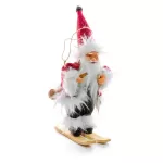 MagicHome karácsonyi dekoráció, Mikulás sítalpon 2, függeszthető, 18 cm