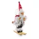 MagicHome karácsonyi dekoráció, Mikulás sítalpon 2, függeszthető, 18 cm
