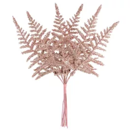 Ág MagicHome Karácsony, páfrány, rózsaarany, 19 cm