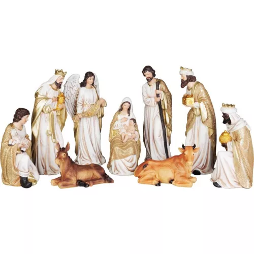 Dekoráció MagicHome Karácsonyi, betlehem, 11 figura, polirezin, 25 cm