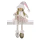 MagicHome karácsonyi dekoráció, kislány rózsaszín szoknyában, 33 cm