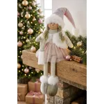 MagicHome karácsonyi dekoráció, kislány rózsaszín szoknyában, 33 cm