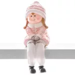Figura MagicHome Karácsonyi, Kislány, polirezin, 8,5x8x13,5 cm