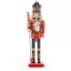 MagicHome karácsonyi dekoráció, diótörő koronával, fa, 38 cm, natúr