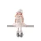 MagicHome karácsonyi dekoráció, kislány pöttyös szoknyában, 33 cm