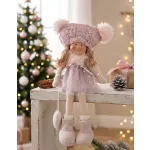 MagicHome karácsonyi dekoráció, gyerek, rózsaszín, 22 cm