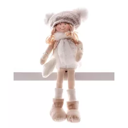 MagicHome karácsonyi dekoráció, gyerek, fehér, 22 cm