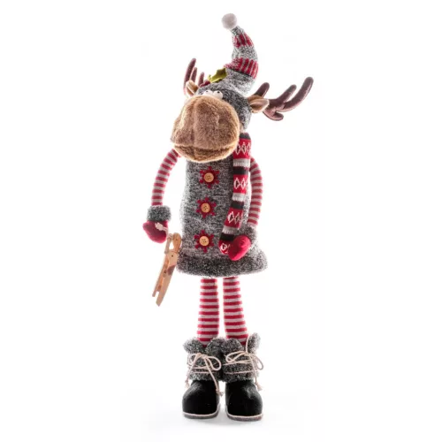 MagicHome karácsonyi dekoráció, álló rénszarvas, 81 cm